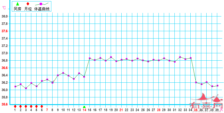 疑似早期流产的基础体温曲线图